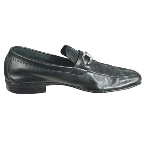 Vintage Salvatore Ferragamo Gancini Black Leather Slip On Loafers Size US 7.5 main image 9